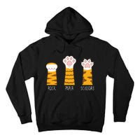 Rock Paper Scissors Hand Game Funny Cute Paw Cat Lovers Tall Hoodie