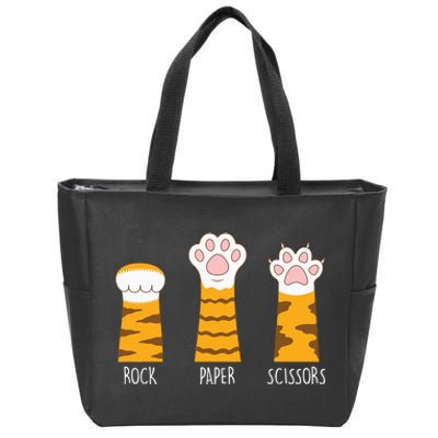 Rock Paper Scissors Hand Game Funny Cute Paw Cat Lovers Zip Tote Bag