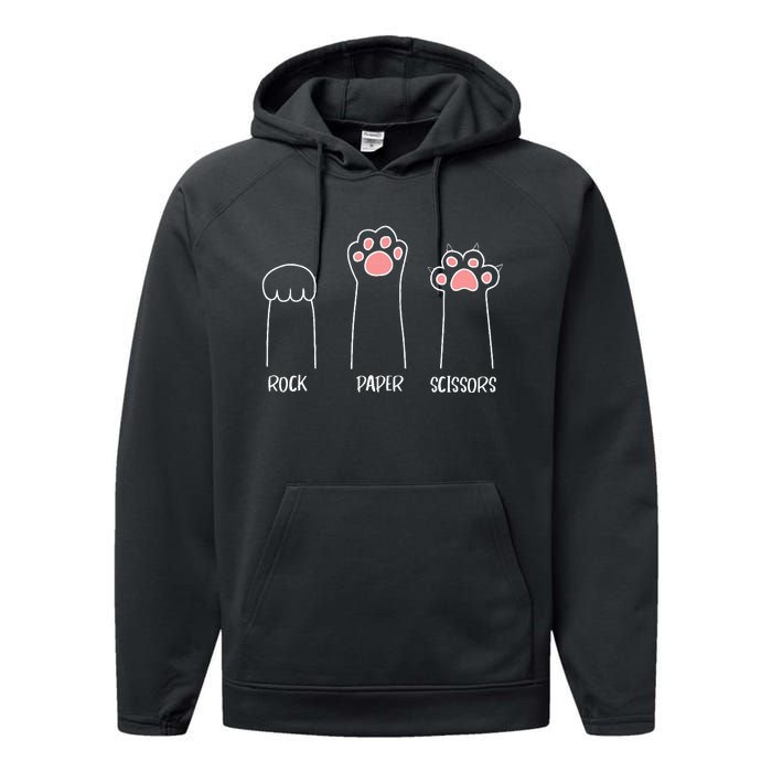 Rock Paper Scissors Hand Game Cute Paw Funny Cat Performance Fleece Hoodie