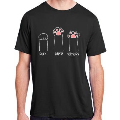 Rock Paper Scissors Hand Game Cute Paw Funny Cat Adult ChromaSoft Performance T-Shirt