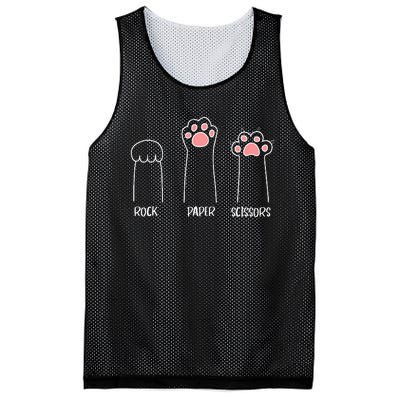 Rock Paper Scissors Hand Game Cute Paw Funny Cat Mesh Reversible Basketball Jersey Tank