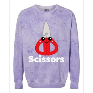 Rock Paper Scissors Group Halloween Costume Cute Kawaii Colorblast Crewneck Sweatshirt