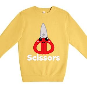 Rock Paper Scissors Group Halloween Costume Cute Kawaii Premium Crewneck Sweatshirt