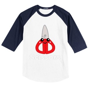 Rock Paper Scissors Group Halloween Costume Cute Kawaii Baseball Sleeve Shirt