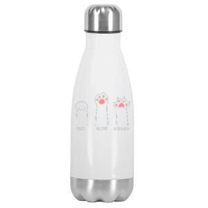 Rock Paper Scissors Hand Game Cute Paw Funny Cat Stainless Steel Insulated Water Bottle