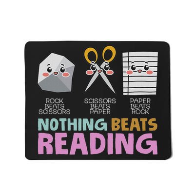 Rock Paper Scissor Nothing Beats Reading Mousepad
