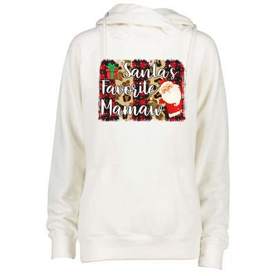 Red Plaid Santas Favorite Mamaw Family Matching Christmas Gift Womens Funnel Neck Pullover Hood