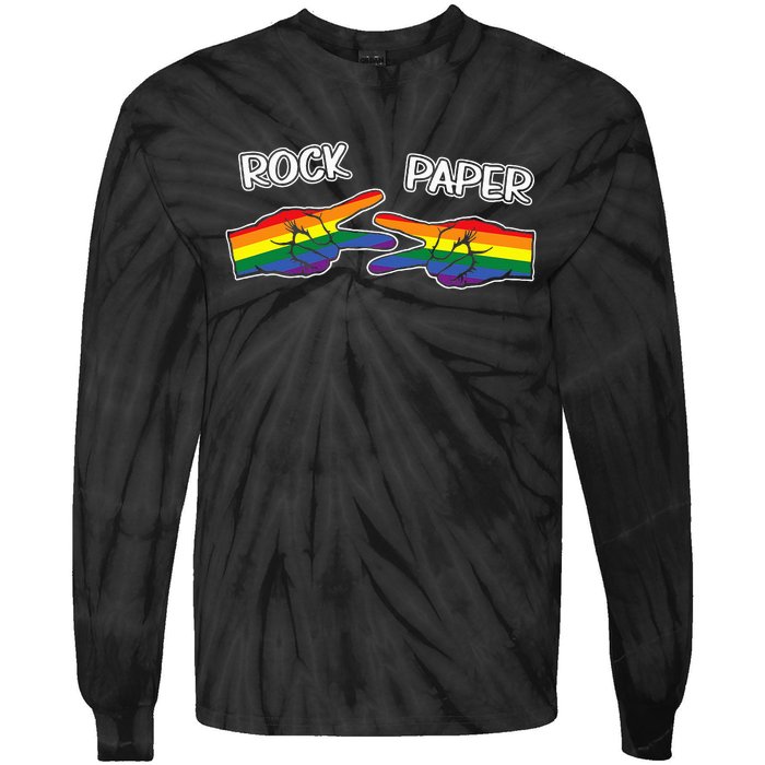 Rock Paper Scissors Lgbtq+ Pride Month Tie-Dye Long Sleeve Shirt