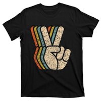 Retro Peace Sign V Fingers Vintage 60s 70s 80s Cool T-Shirt