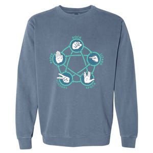 Rock Paper Scissors Lizard Spock Garment-Dyed Sweatshirt