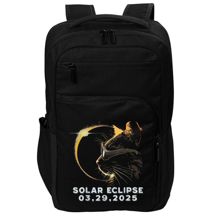 Retro Partial Solar Eclipse 2025 03 29 Solar Eclipse Cat Impact Tech Backpack