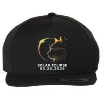 Retro Partial Solar Eclipse 2025 03 29 Solar Eclipse Cat Wool Snapback Cap