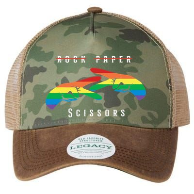 Rock Paper Scissors Funny Lesbian Pride Lgbt Legacy Tie Dye Trucker Hat
