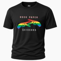 Rock Paper Scissors Funny Lesbian Pride Lgbt Cooling Performance Crew T-Shirt