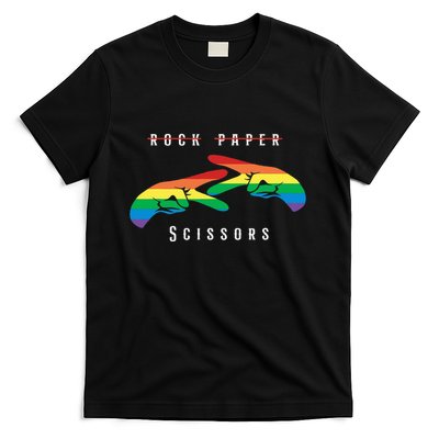Rock Paper Scissors Funny Lesbian Pride Lgbt T-Shirt