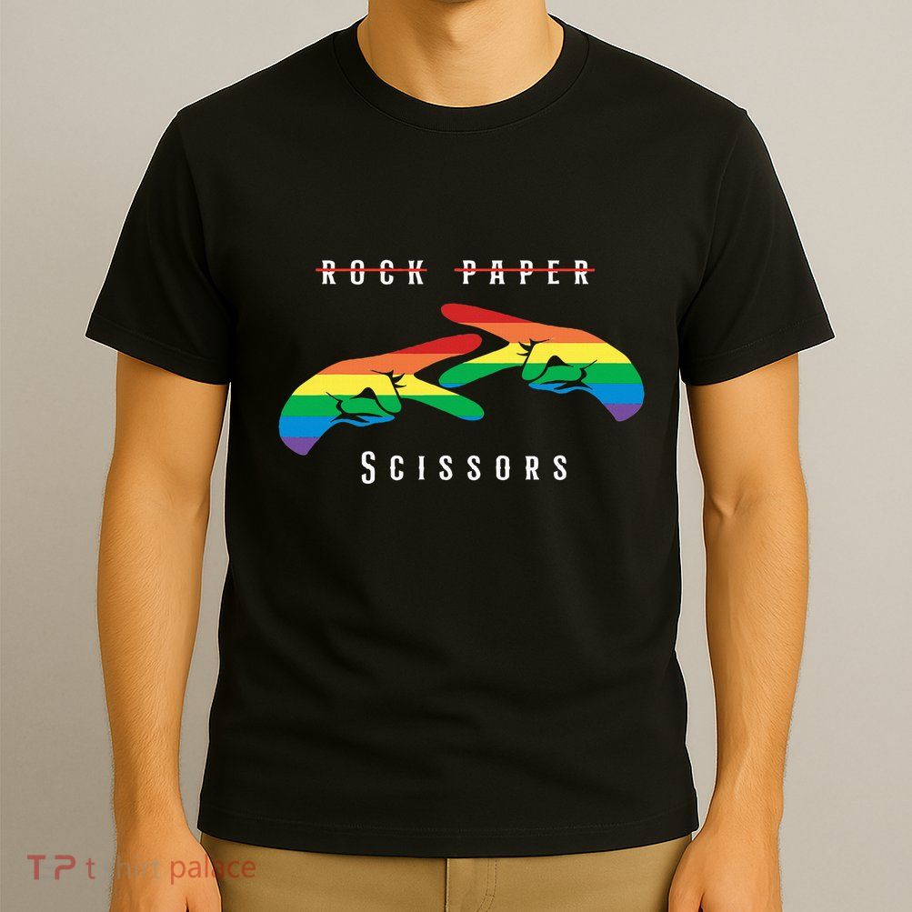 Rock Paper Scissors Funny Lesbian Pride Lgbt T-Shirt
