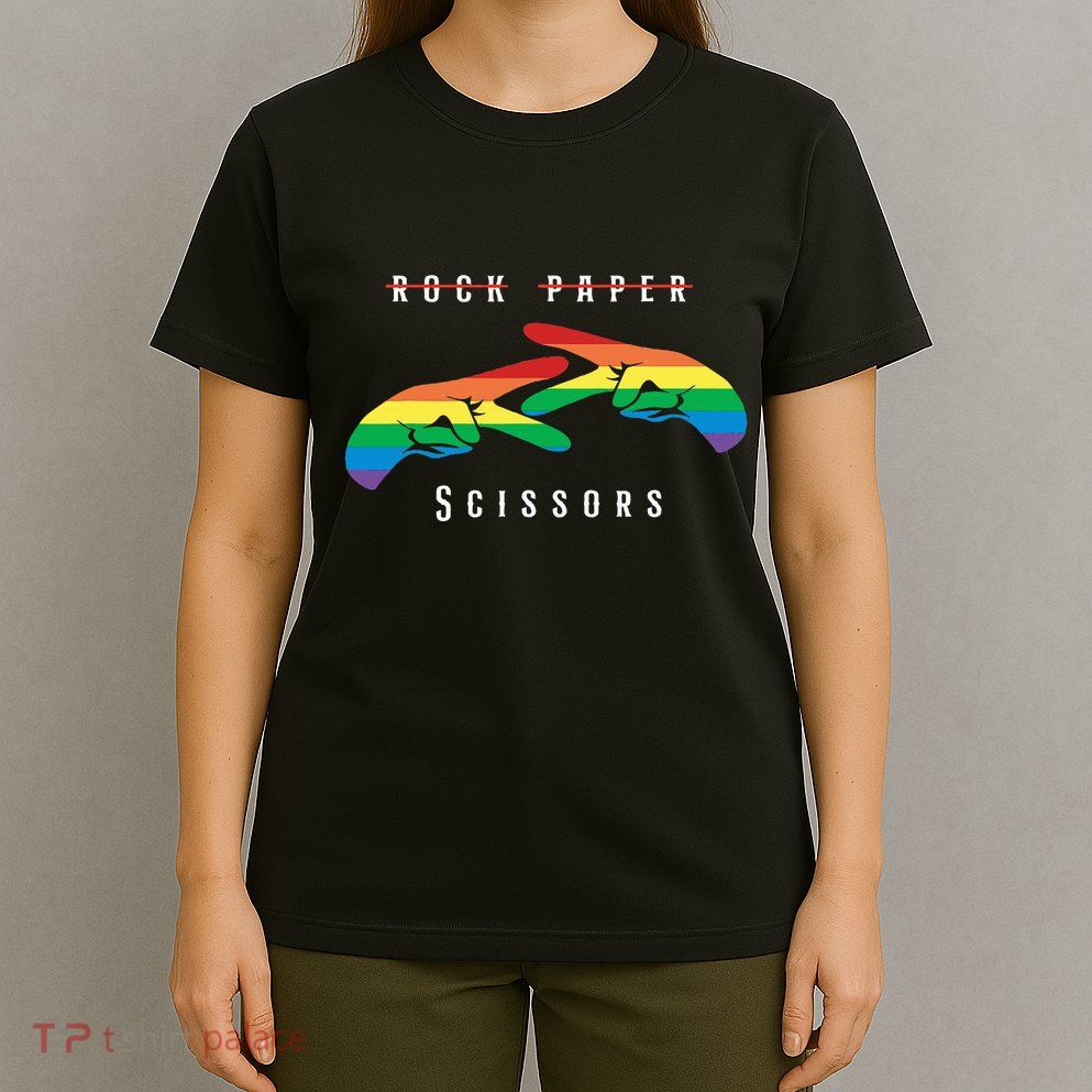 Rock Paper Scissors Funny Lesbian Pride Lgbt T-Shirt