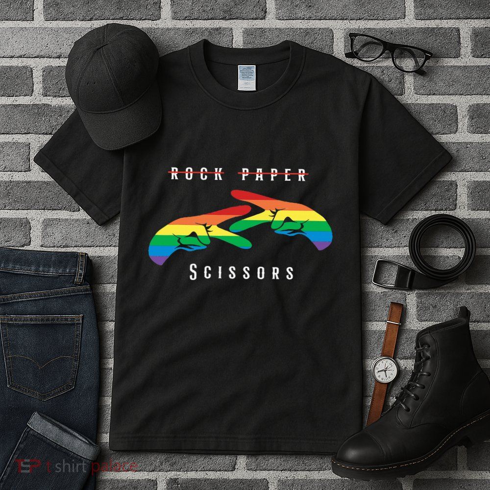 Rock Paper Scissors Funny Lesbian Pride Lgbt Tall T-Shirt