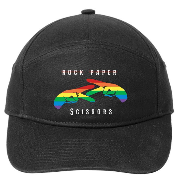 Rock Paper Scissors Funny Lesbian Pride Lgbt 7-Panel Snapback Hat