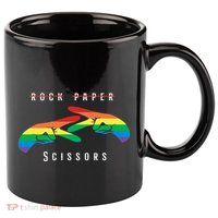 Rock Paper Scissors Funny Lesbian Pride Lgbt 11oz C Handle Ceramic Mug