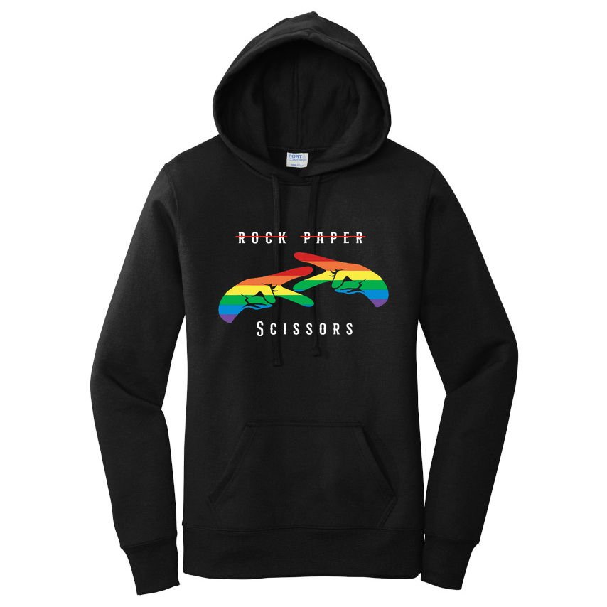 Rock Paper Scissors Funny Lesbian Pride Lgbt Women's Pullover Hoodie