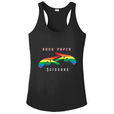 Rock Paper Scissors Funny Lesbian Pride Lgbt Ladies PosiCharge Competitor Racerback Tank