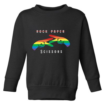 Rock Paper Scissors Funny Lesbian Pride Lgbt Toddler Sweatshirt