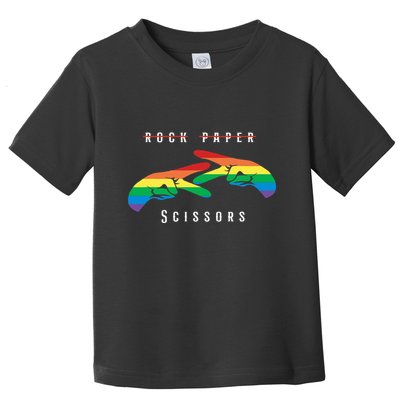 Rock Paper Scissors Funny Lesbian Pride Lgbt Toddler T-Shirt