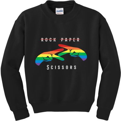 Rock Paper Scissors Funny Lesbian Pride Lgbt Kids Sweatshirt