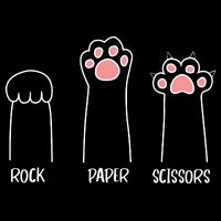 Rock Paper Scissors Hand Game Cute Paw Funny Cat Drawstring Bag