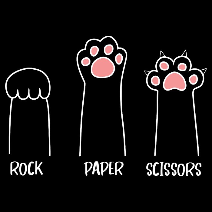 Rock Paper Scissors Hand Game Cute Paw Funny Cat Flat Bill Trucker Hat