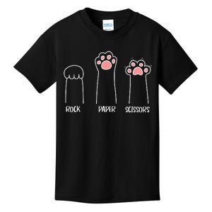 Rock Paper Scissors Hand Game Cute Paw Funny Cat Kids T-Shirt