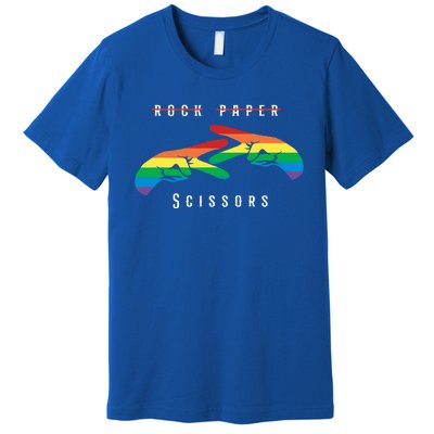 Rock Paper Scissors Funny Lesbian Pride Lgbt Premium T-Shirt