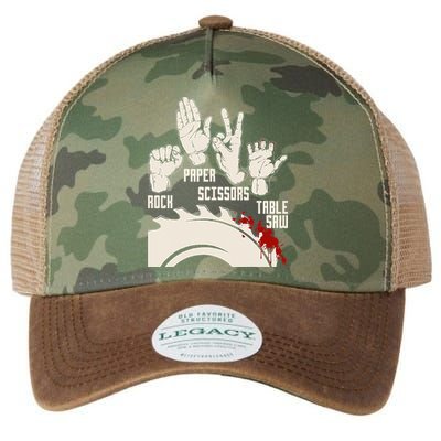 Rock Paper Scissors Table Saw Funny Woodworking Carpenter Legacy Tie Dye Trucker Hat