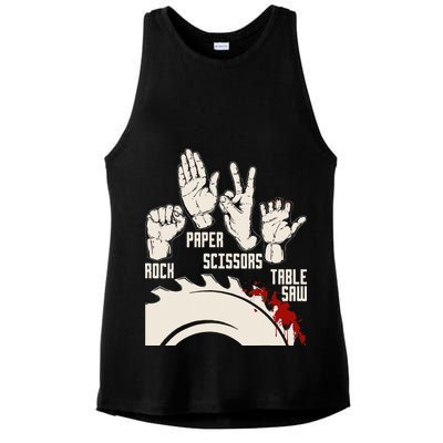 Rock Paper Scissors Table Saw Funny Woodworking Carpenter Ladies PosiCharge Tri-Blend Wicking Tank