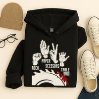 Rock Paper Scissors Table Saw Funny Woodworking Carpenter Hoodie