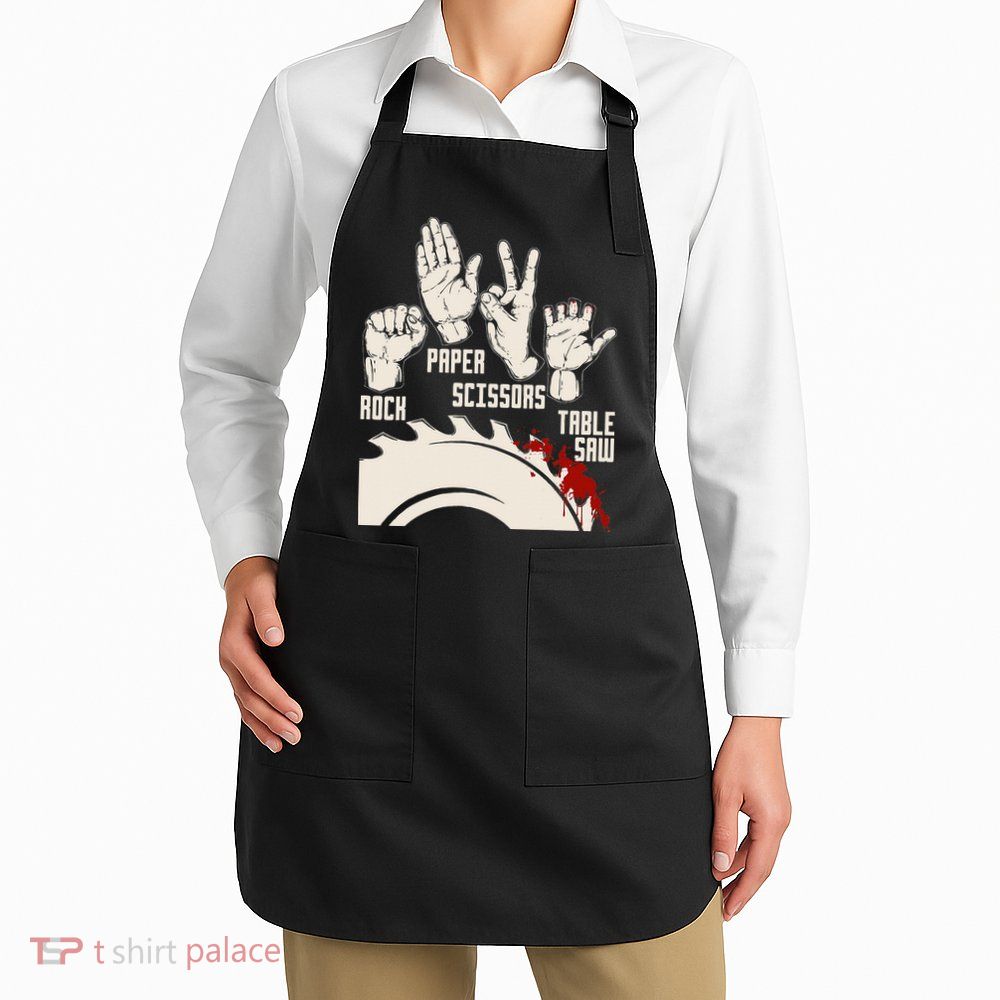 Rock Paper Scissors Table Saw Funny Woodworking Carpenter Apron