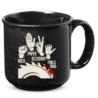 Rock Paper Scissors Table Saw Funny Woodworking Carpenter 15oz Campfire Ceramic Mug