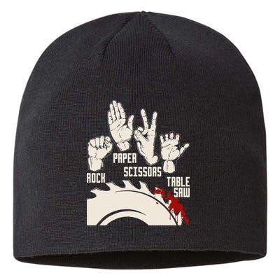 Rock Paper Scissors Table Saw Funny Woodworking Carpenter Sustainable Beanie