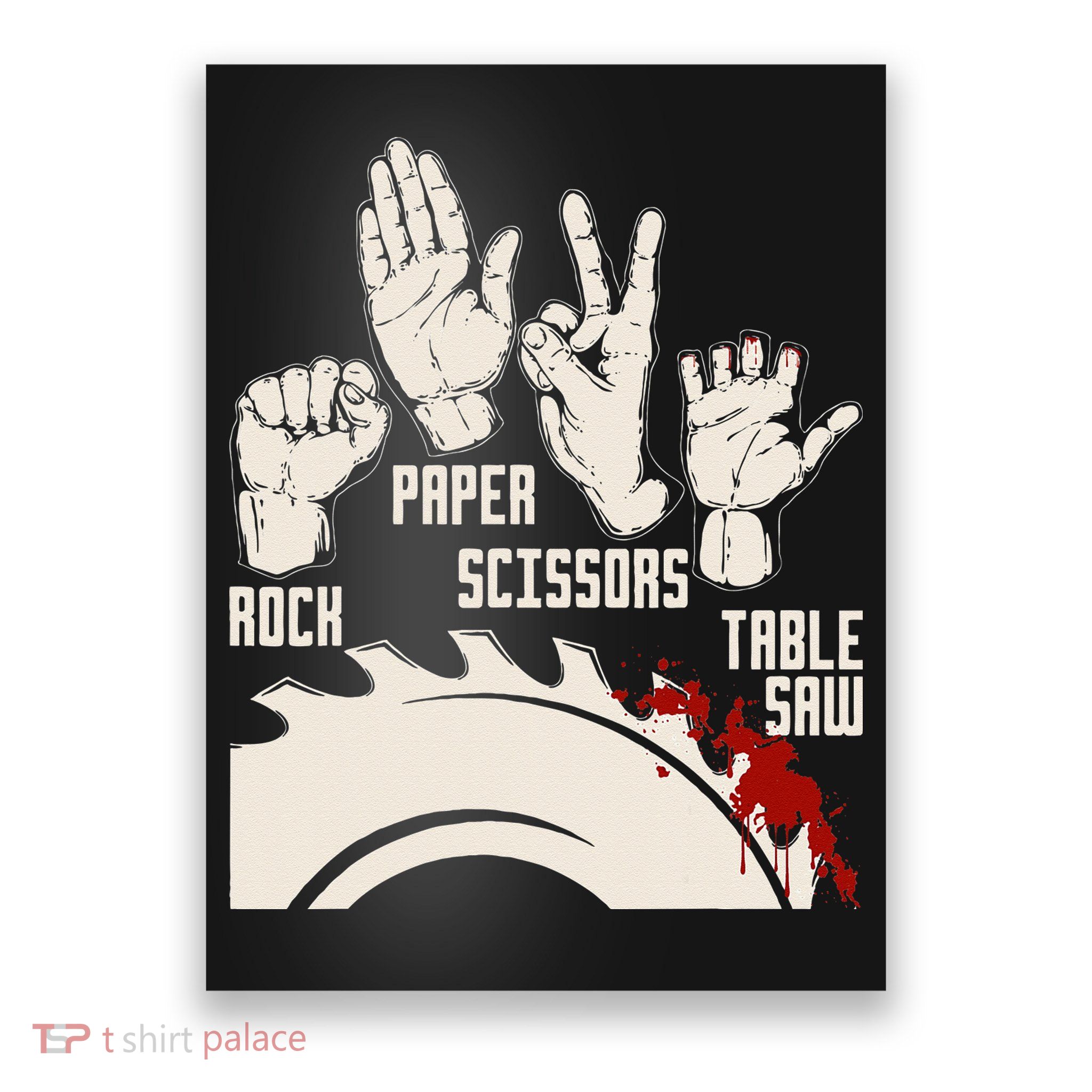 Rock Paper Scissors Table Saw Funny Woodworking Carpenter Poster
