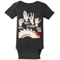 Rock Paper Scissors Table Saw Funny Woodworking Carpenter Baby Bodysuit