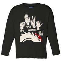 Rock Paper Scissors Table Saw Funny Woodworking Carpenter Toddler Long Sleeve Shirt