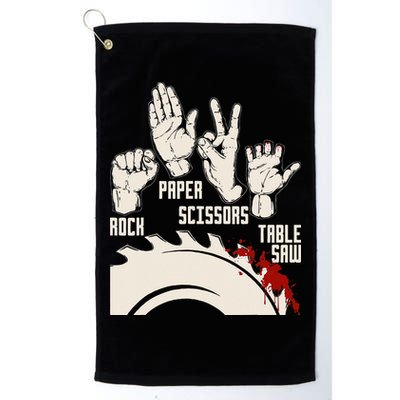 Rock Paper Scissors Table Saw Funny Woodworking Carpenter Golf Towel