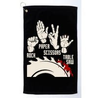 Rock Paper Scissors Table Saw Funny Woodworking Carpenter Golf Towel