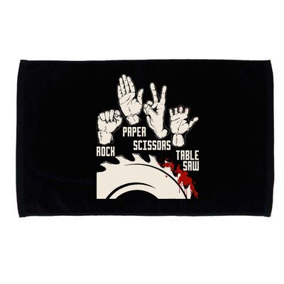 Rock Paper Scissors Table Saw Funny Woodworking Carpenter Microfiber Hand Towel