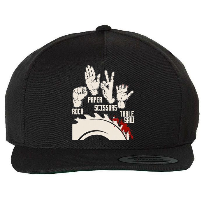 Rock Paper Scissors Table Saw Funny Woodworking Carpenter Wool Snapback Cap