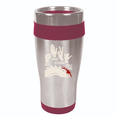 Rock Paper Scissors Table Saw Funny Woodworking Carpenter 16oz Travel Tumbler