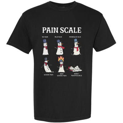 Retro Pain Scale Snowman Trauma Nurse Christmas Nursing Garment-Dyed Heavyweight T-Shirt