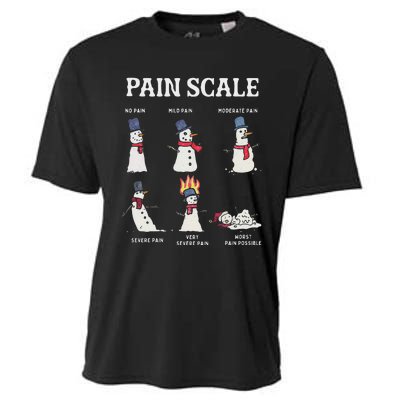 Retro Pain Scale Snowman Trauma Nurse Christmas Nursing Cooling Performance Crew T-Shirt