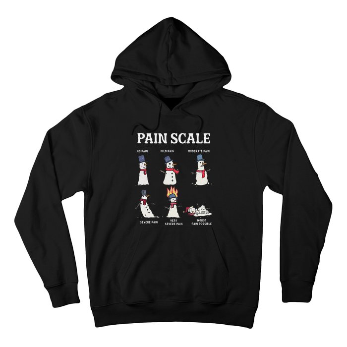 Retro Pain Scale Snowman Trauma Nurse Christmas Nursing Hoodie